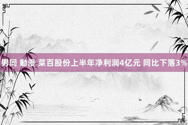 男同 動漫 菜百股份上半年净利润4亿元 同比下落3%