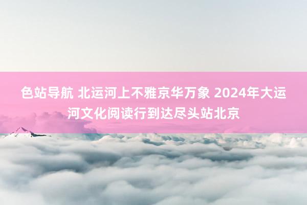 色站导航 北运河上不雅京华万象 2024年大运河文化阅读行到达尽头站北京