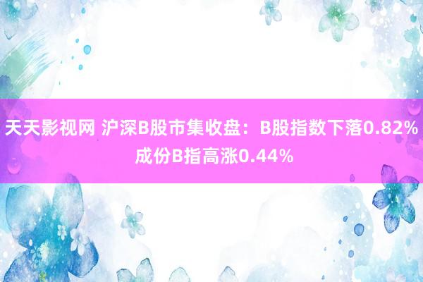 天天影视网 沪深B股市集收盘：B股指数下落0.82% 成份B指高涨0.44%