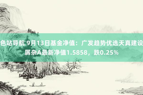 色站导航 9月13日基金净值：广发趋势优选天真建设羼杂A最新净值1.5858，跌0.25%