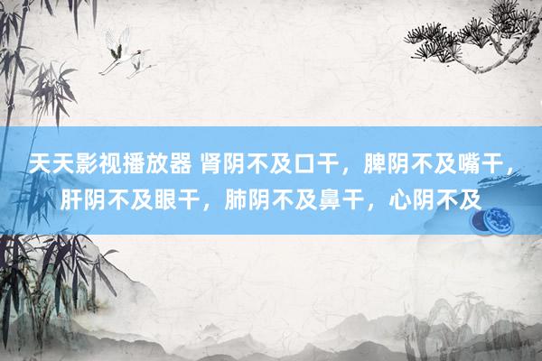 天天影视播放器 肾阴不及口干，脾阴不及嘴干，肝阴不及眼干，肺阴不及鼻干，心阴不及