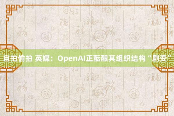 自拍偷拍 英媒：OpenAI正酝酿其组织结构“剧变”