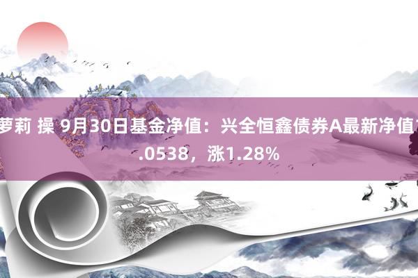 萝莉 操 9月30日基金净值：兴全恒鑫债券A最新净值1.0538，涨1.28%