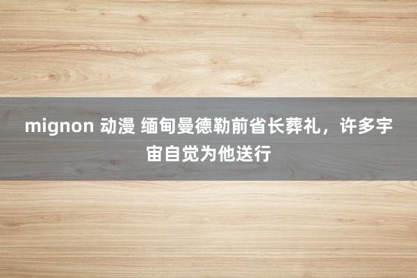 mignon 动漫 缅甸曼德勒前省长葬礼，许多宇宙自觉为他送行