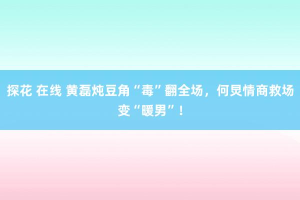 探花 在线 黄磊炖豆角“毒”翻全场，何炅情商救场变“暖男”！