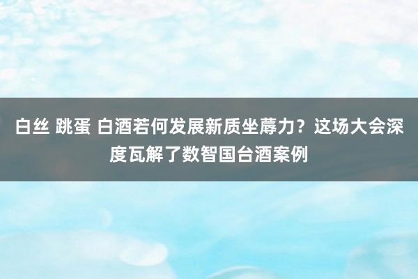 白丝 跳蛋 白酒若何发展新质坐蓐力？这场大会深度瓦解了数智国台酒案例