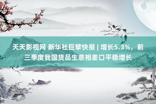 天天影视网 新华社巨擘快报 | 增长5.3%，前三季度我国货品生意相差口平稳增长