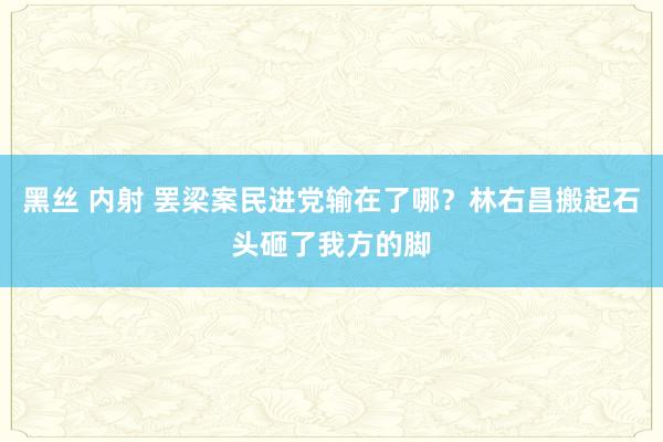 黑丝 内射 罢梁案民进党输在了哪？林右昌搬起石头砸了我方的脚