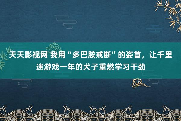 天天影视网 我用“多巴胺戒断”的姿首，让千里迷游戏一年的犬子重燃学习干劲