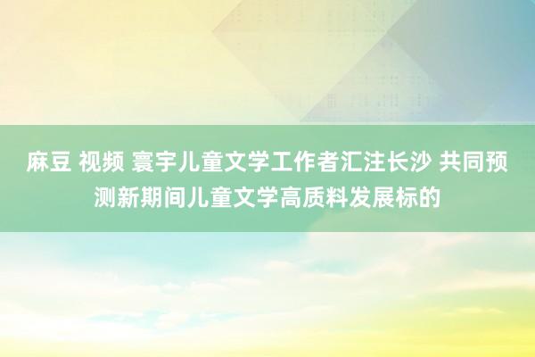 麻豆 视频 寰宇儿童文学工作者汇注长沙 共同预测新期间儿童文学高质料发展标的