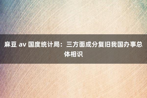 麻豆 av 国度统计局：三方面成分复旧我国办事总体相识