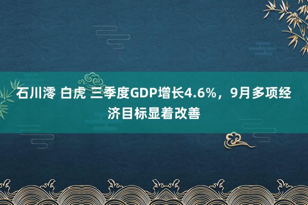 石川澪 白虎 三季度GDP增长4.6%，9月多项经济目标显着改善