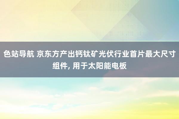 色站导航 京东方产出钙钛矿光伏行业首片最大尺寸组件， 用于太阳能电板