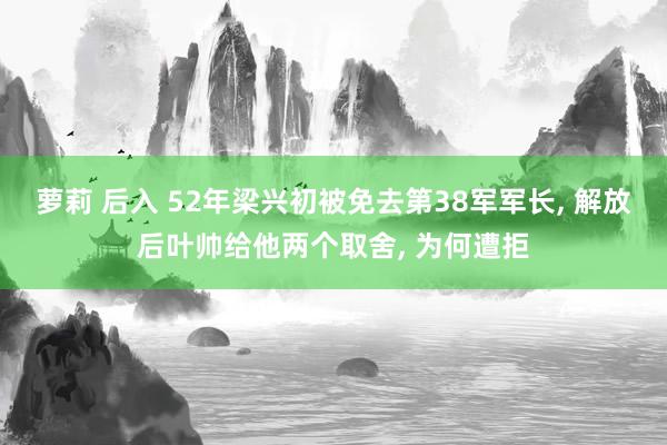 萝莉 后入 52年梁兴初被免去第38军军长， 解放后叶帅给他两个取舍， 为何遭拒