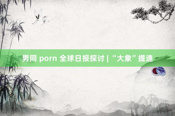 男同 porn 全球日报探讨 | “大象”提速