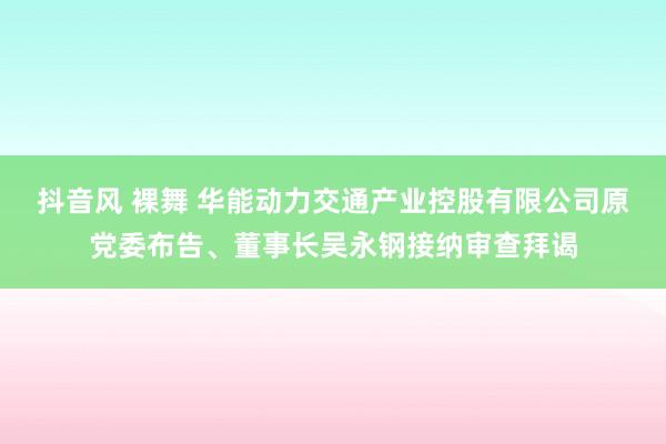 抖音风 裸舞 华能动力交通产业控股有限公司原党委布告、董事长吴永钢接纳审查拜谒