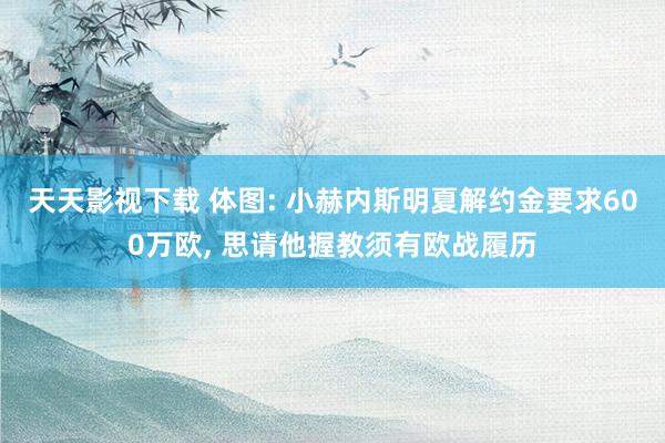 天天影视下载 体图: 小赫内斯明夏解约金要求600万欧， 思请他握教须有欧战履历