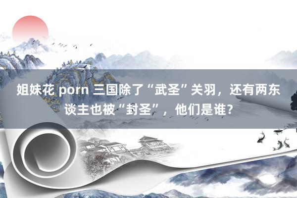 姐妹花 porn 三国除了“武圣”关羽，还有两东谈主也被“封圣”，他们是谁？