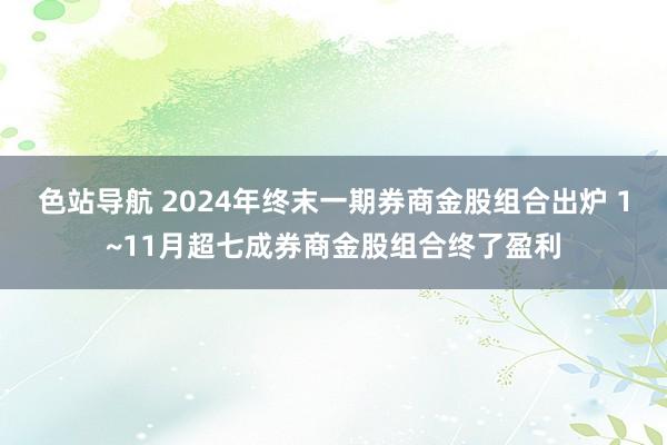 色站导航 2024年终末一期券商金股组合出炉 1~11月超七成券商金股组合终了盈利