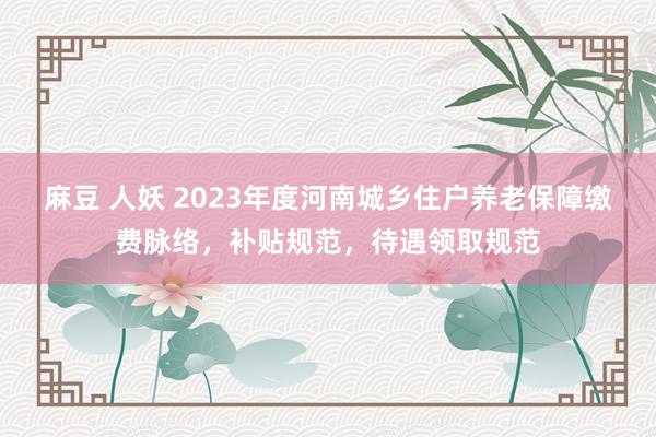 麻豆 人妖 2023年度河南城乡住户养老保障缴费脉络，补贴规范，待遇领取规范