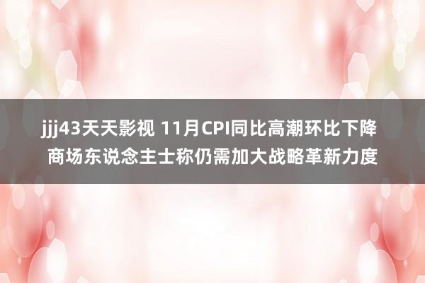 jjj43天天影视 11月CPI同比高潮环比下降 商场东说念主士称仍需加大战略革新力度