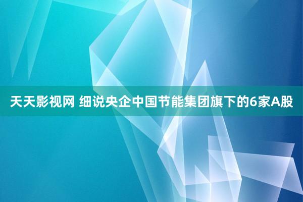 天天影视网 细说央企中国节能集团旗下的6家A股