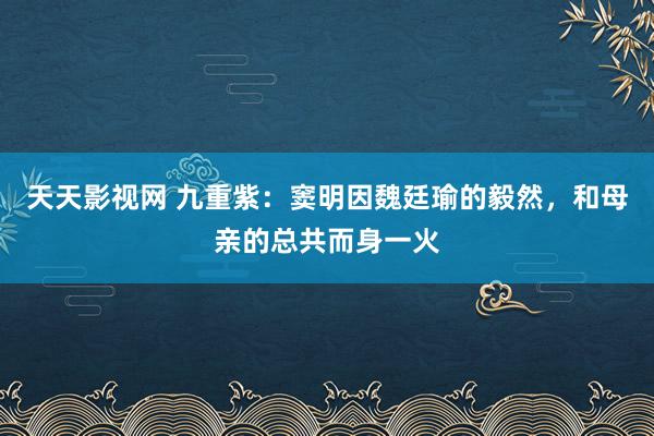 天天影视网 九重紫：窦明因魏廷瑜的毅然，和母亲的总共而身一火