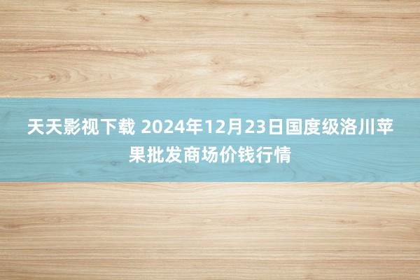 天天影视下载 2024年12月23日国度级洛川苹果批发商场价钱行情