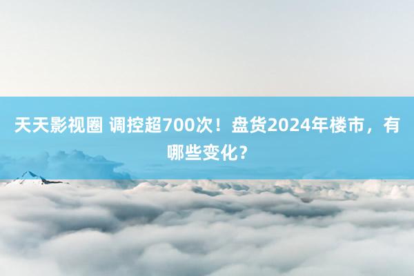 天天影视圈 调控超700次！盘货2024年楼市，有哪些变化？