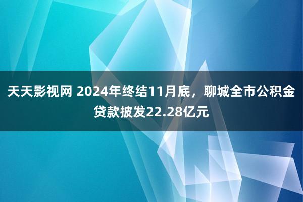 天天影视网 2024年终结11月底，聊城全市公积金贷款披发22.28亿元