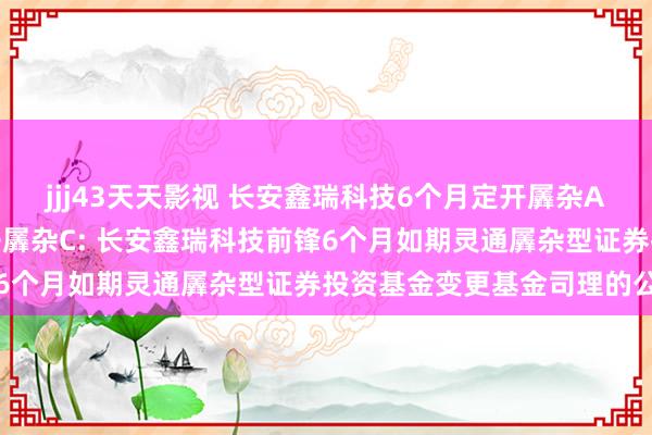 jjj43天天影视 长安鑫瑞科技6个月定开羼杂A，长安鑫瑞科技6个月定开羼杂C: 长安鑫瑞科技前锋6个月如期灵通羼杂型证券投资基金变更基金司理的公告