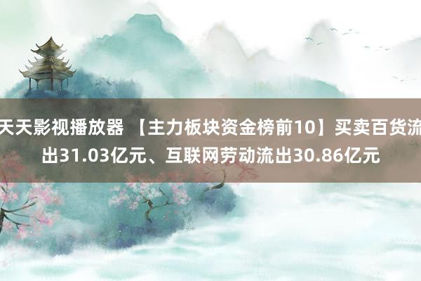 天天影视播放器 【主力板块资金榜前10】买卖百货流出31.03亿元、互联网劳动流出30.86亿元