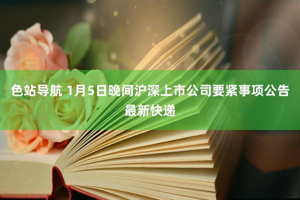 色站导航 1月5日晚间沪深上市公司要紧事项公告最新快递