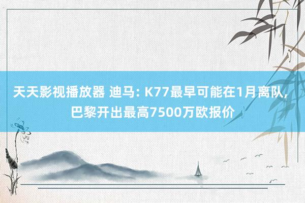 天天影视播放器 迪马: K77最早可能在1月离队， 巴黎开出最高7500万欧报价