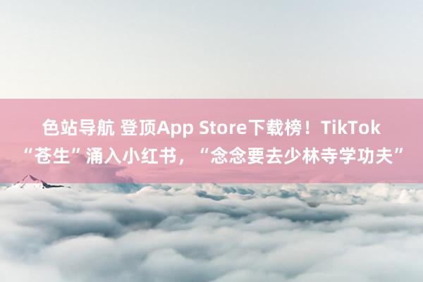 色站导航 登顶App Store下载榜！TikTok“苍生”涌入小红书，“念念要去少林寺学功夫”