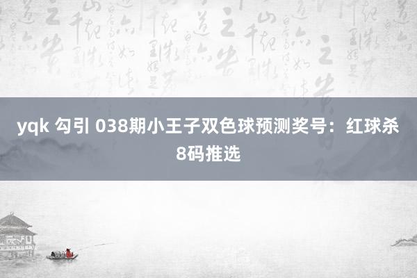 yqk 勾引 038期小王子双色球预测奖号：红球杀8码推选