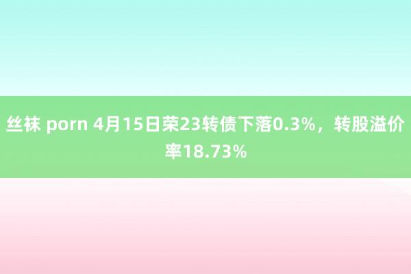 丝袜 porn 4月15日荣23转债下落0.3%，转股溢价率18.73%