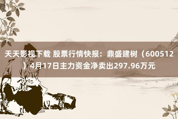 天天影视下载 股票行情快报：鼎盛建树（600512）4月17日主力资金净卖出297.96万元